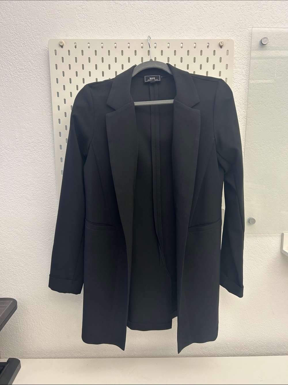 Wit & Wisdom Black Long Open-Front Blazer